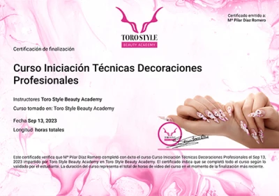 Certificado · Curso Completo de Iniciación en las Técnicas de Decoración Profesionales