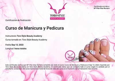 Certificado · Curso Completo de Manicura y Pedicura