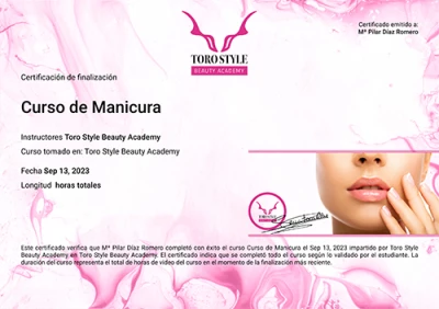 Certificado · Curso Completo de Manicura